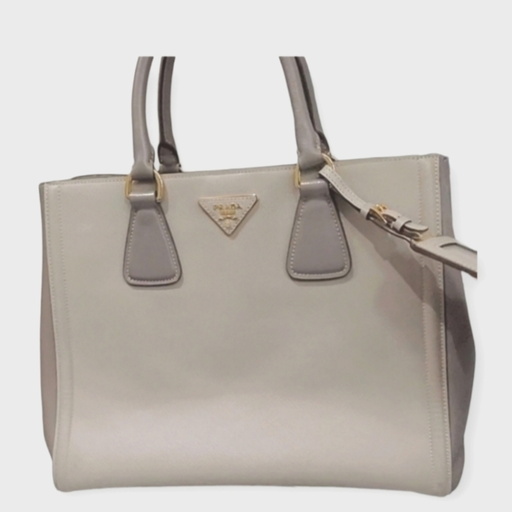 Authentic Prada Saffiano Lux Bicolour Tote Bag - Picture 1 of 13